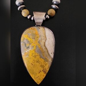 Bumblebee Jasper And Sterling Silver Pendant